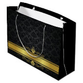 Elegante Zwart en Goud Grote Cadeautas (Achterkant Gekanteld)