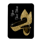 Elegante zwart en goud hoge hak schoen magneten (Verticaal)