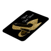 Elegante zwart en goud hoge hak schoen magneten (Linkerzijde)