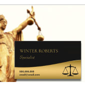 Elegante zwart en goud juridische professional visitekaartje