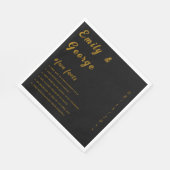 Elegante zwart en goud klasse leuke weetjes bruilo servet (Hoek)