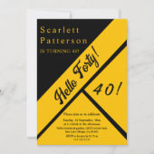 Elegante zwart en goud luxe chique 40e verjaardag kaart (Voorkant)