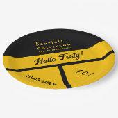 Elegante zwart en goud luxe chique 40e verjaardag papieren bordje (Gekanteld)