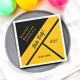 Elegante zwart en goud luxe chique 40e verjaardag servet