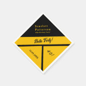 Elegante zwart en goud luxe chique 40e verjaardag servet (Hoek)