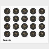 Elegante zwart en goud Luxe Floral Logo Sticker (Vel)