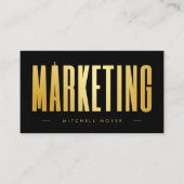 Elegante zwart en goud marketing visitekaartje (Voorkant)