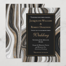 Elegante zwart en goud marmeren bruiloft