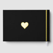 Elegante zwart en goud monogram bruiloft gastenboek (Achterkant)