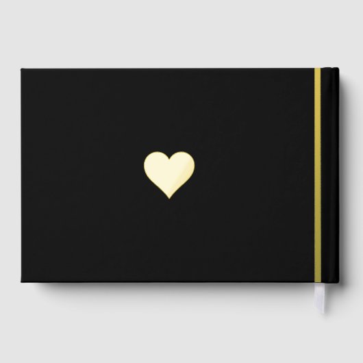 Elegante zwart en goud monogram bruiloft gastenboek (Achterkant)