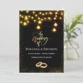 Elegante zwart en goud oker, confetti kaart (Staand voorkant)