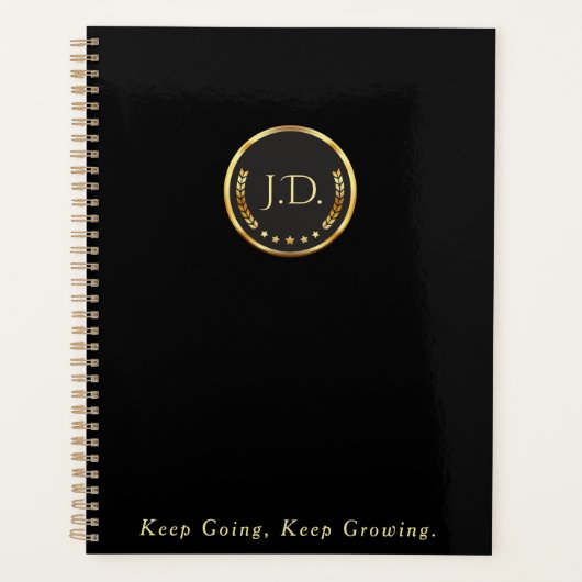 Elegante zwart en goud planner (Voorkant)