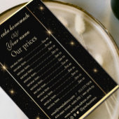 Elegante zwart en goud prijslijst Flyer