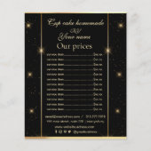 Elegante zwart en goud prijslijst Flyer (Voorkant)