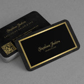 Elegante zwart en goud QR code luxe Visitekaartje