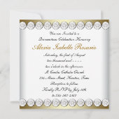 Elegante zwart en goud Quinceanera Kaart (Achterkant)