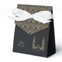 Elegante zwart en goud Ramadan Kareem geschenkdoos