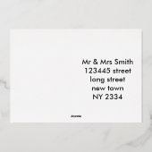 Elegante zwart en goud RSVP bruiloft acceptatie Folie Uitnodiging (Achterkant)