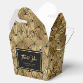 Elegante zwart en goud Seashell Schalen Dank u Bedankdoosjes (Geopend)