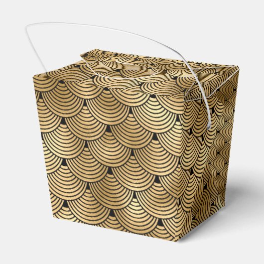 Elegante zwart en goud Seashell Schalen Dank u Bedankdoosjes (Achterkant)