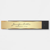 Elegante zwart en goud typografie scriptnaam deurbordje (Voorkant)