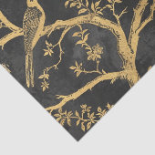 Elegante zwart en goud vogels decoupage tissuepapier (Detail)