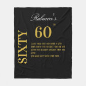 Elegante zwart en goud zestig 60ste verjaardag wen fleece deken (Voorkant)
