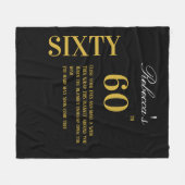 Elegante zwart en goud zestig 60ste verjaardag wen fleece deken (Voorkant (Horizontaal))