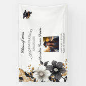 Elegante zwart en gouden Afstuderen banner (Verticaal)