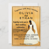 Elegante zwart en gouden bruid moderne bruiloft kaart (Voorkant)