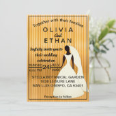 Elegante zwart en gouden bruid moderne bruiloft kaart (Staand voorkant)