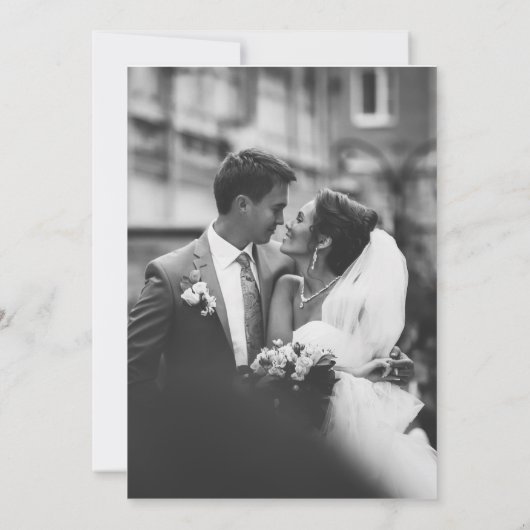 ELEGANTE ZWART EN GOUDEN BRUILOFT KAART (Achterkant)