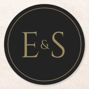 Elegante zwart en gouden bruiloft Onderzetters