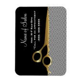 Elegante zwart en gouden Chevrons Haarsalon Magneet (Verticaal)
