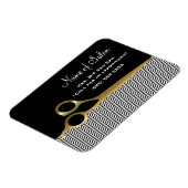 Elegante zwart en gouden Chevrons Haarsalon Magneet (Linkerzijde)