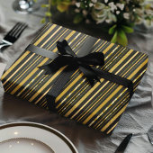 Elegante zwart en gouden folie strepen cadeaupapier