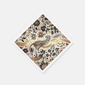Elegante zwart en gouden glitter Luipaard Servet (Hoek)
