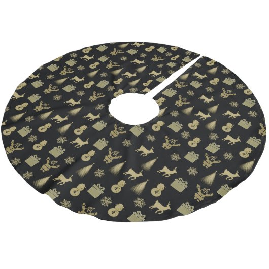 Elegante zwart en gouden kerst kerstboom rok (Gekanteld)