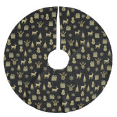 Elegante zwart en gouden kerst kerstboom rok (Voorkant)