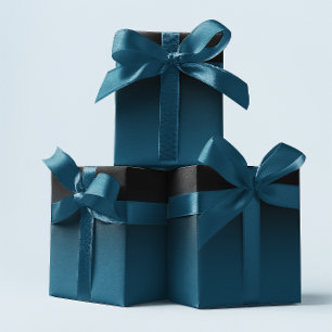 Elegante zwart en oceaanblauw turquoise ombre cadeaupapier