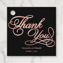 Elegante zwart en Roos gouden kalligrafie Dank u
