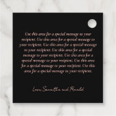 Elegante zwart en Roos gouden kalligrafie Dank u Bedankjes Labels (Achterkant)