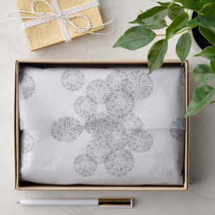 Elegante Zwart en Wit Boho Chic Madeliefjes Patroo Tissuepapier