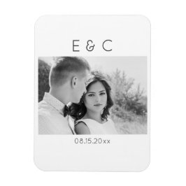 Elegante Zwart en Wit Jouw Foto Herinnering Hoog Magneet