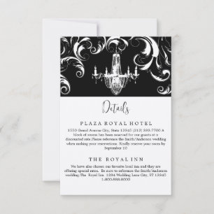 Elegante Zwart en Wit Koninklijke Swirl Envelop Ka Kaart