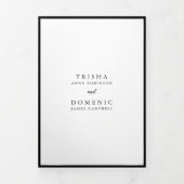 Elegante Zwart en Wit Monogram Moderne Trouwdag Drieluik Uitnodiging (Cover)