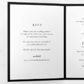 Elegante Zwart en Wit Monogram Moderne Trouwdag Drieluik Uitnodiging (Binnenzijde eerst)