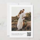 Elegante Zwart en Wit Save The Date Eén Foto QR (Achterkant)