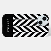 Elegante Zwart En Wit Strepen Patroon Naam Case-Mate iPhone Case (Achterkant (horizontaal))