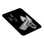 Elegante zwart en zilver hoge hak schoen magneten (Rechterzijde)